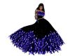 robe black blue plume