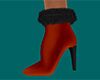 Orange Ankle Boots Fur F