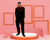 suit black red elegant