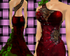 Red velvet and lace dres