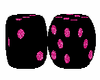 Pink/Blk Kissing Dice
