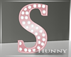 H. Pink Marquee Letter S