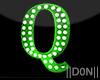 Q Green Letters Lamps