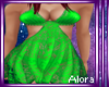 (A) Green Lace Dress