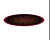 Round red black rug