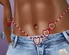 red silver heart chain