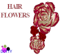 red rose hair flowers