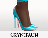 Loub blue nylon heels