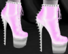 pink silver spike boots