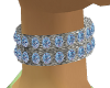 Blue Rose Print Collar