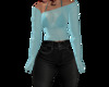 K* Teals Sheer Top