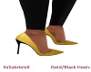 Gold/Black Heels