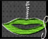 !S! Green Lips Earrings