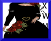BLACK WITH RED ROSES