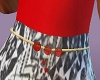 RED GEM GOLD BELLY CHAIN