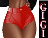 GM Leather Shorts Red