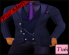 purple pants navy suit
