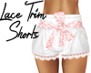 Red Lace Trim Shorts