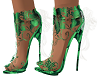*Ney* Green Silk Shoes