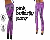 pink butterfly jeans