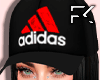 Cap + black hair
