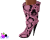 pink snake skin boots