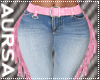(1A)Pink Fringe Jeans