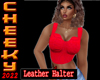 ~Bamz~Leather Halter Red