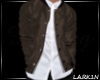 [L] GREY LEATHER BOMBER