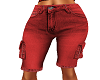 RED CARGO SHORTS F