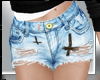 Cross Shirt Jean Shorts 