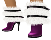 Purple furry boot w/gems