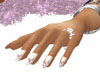 white & flower nails