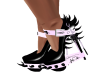 pink black spike heels