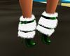 fuzzy green winter boots