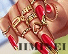 Henna Nails Gold + Rings