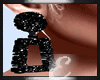 EARRINGS, BLACK GLITTER
