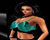 Teal Black Crop Top