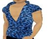 Blue cheetah print shirt
