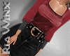 Red Denim Skirt Set