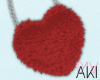 Aki Heart Fur Bag Red