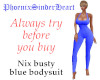 Nix busty blue bodysuit