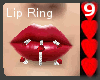 J9~Red Pearls Lip Ring
