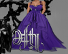 purple flower gown