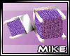"M" Purple Cube Studs