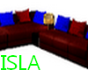 SL= COUCH RED BLUE COFFE