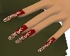 Long Red/gold Nails