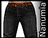 black jeans+brown belt
