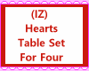 Hearts Table Set For 4