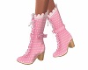Pink Hearts Lolita Boots